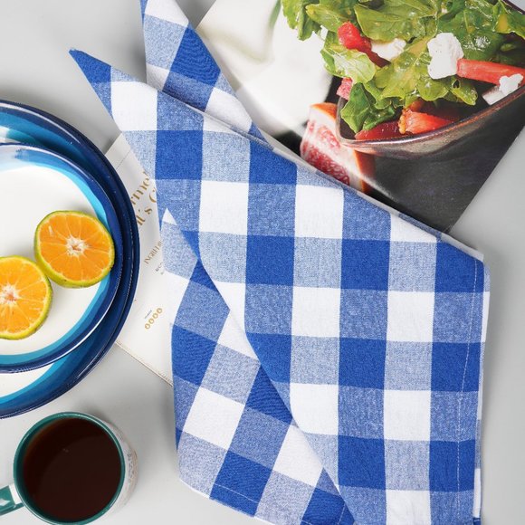 100% Cotton Quality Set of 4 Pack Kitchen Buffalo Check Plaid, Size 20''*30 Inch - Picture 3 of 7